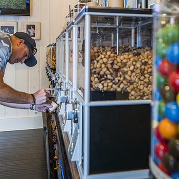 Our famous candy stand has all your favorite treats!