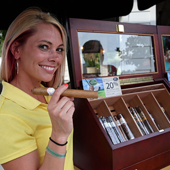 Enjoy a complimentary cigar on the Cigar Terrace during tournament days.