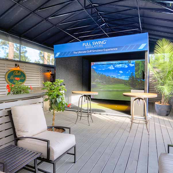 The Full Swing Golf Simulator on the Cabana Deck