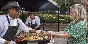 Authentic Spanish Paella prepared at and being served from the Sand Wedge