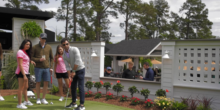 Going for a hole-in-one on the Club Magnolia Greens