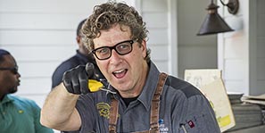 Shucker Paddy, world record holder for shucking 39 oysters in 60 seconds, in the zone.
